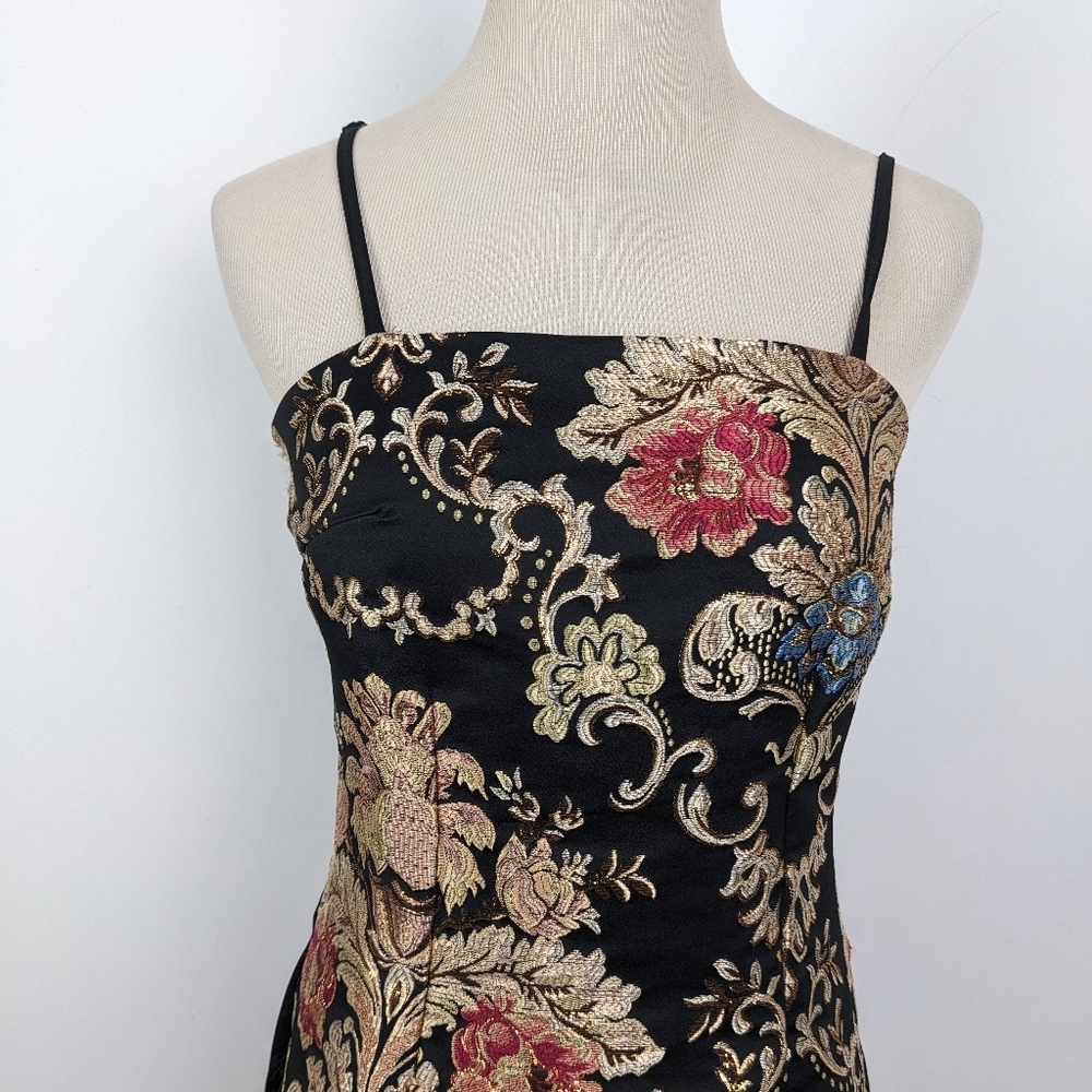 Parisian Short Jacquard Dress Brocade Size 4 - Picture 3 of 8